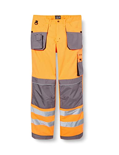 Leber & Hollman Herren Arbeitshose LH-FMNX-B, 100% Polyester 270 g/m2, Taschen für Knieschoner, reflektierende Streifen an den Hosenbeinen von REIS