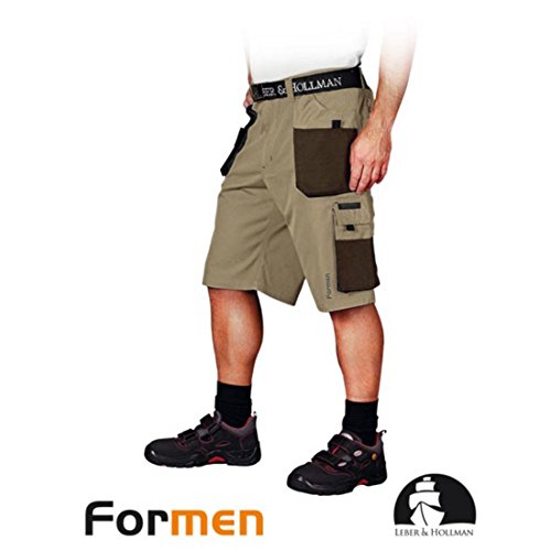 Leber & Hollman Herren kurze Arbeitshose LH-FMN-TS, 65% Polyester 35% Baumwolle 270 g/m2, Bundhose mit Multifunktionstaschen+ Schlaufe und Schlüsselhaken von REIS