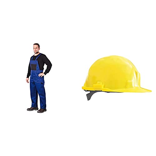 REIS MMSNB_52 Multi Master Schutzlatzhose, Blau-Schwarz, 52 Größe & KASPE_Y Schutzhelm, Gelb, 54-62 Größe REIS MMSNB_52 Multi Master Schutzlatzhose, Blau-Schwarz, 52 Größe & KASPE_Y Schutzhelm, Gelb, 54-62 Größe von REIS