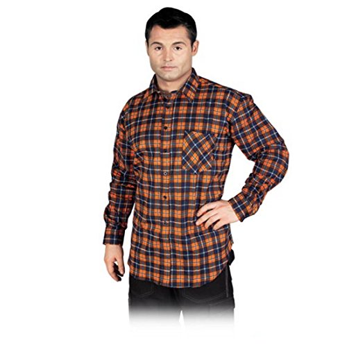 Flanellhemd Reis Kf-GPL Schutz, Dunkelblau-Orange, L Größe von REIS