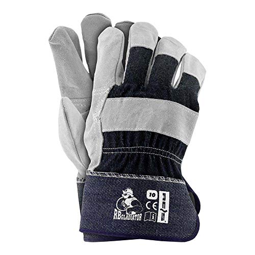 Reis RBGLADIATOR Schutzhandschuhe, Dunkelblau-Hellgrau, 10 Größe, 12 Stück von REIS