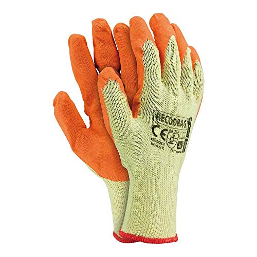 Reis RECODRAG_PXL Schutzhandschuhe, Gelb-Orange, XL Größe, 12 Stück von REIS