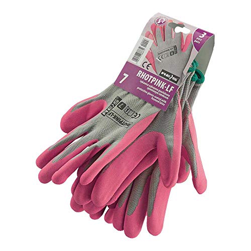 Reis RHOTPINK-LF_JSR9 Schutzhandschuhe, Hellgrau-Rosa, 9 Größe, 12 Stück von REIS
