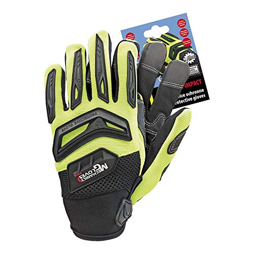 Reis RMC-IMPACT_SEBM Mechanics Gloves Schutzhandschuhe, Seladongrün-Schwarz, M Größe, 12 Stück von REIS