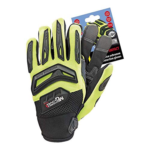 Reis RMC-IMPACT_SEBXL Mechanics Gloves Schutzhandschuhe, Seladongrün-Schwarz, XL Größe, 12 Stück von REIS