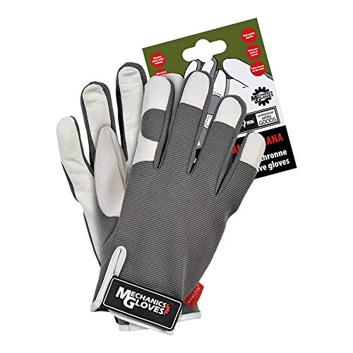Reis RMC-TUCANA_M Mechanics Gloves Schutzhandschuhe, Grau-Weiß, M Größe, 12 Stück von REIS