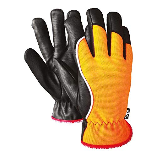 Reis RMC-WINMICROS_P Mechanics Gloves Schutzhandschuhe, Orange-Schwarz, 10 Größe, 12 Stück von REIS