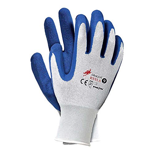 Reis RNYLA8 Dragon Schutzhandschuhe, Weiß-Blau, 8 Größe, 12 Stück Reis RNYLA8 Dragon Schutzhandschuhe, Weiß-Blau, 8 Größe, 12 Stück von REIS
