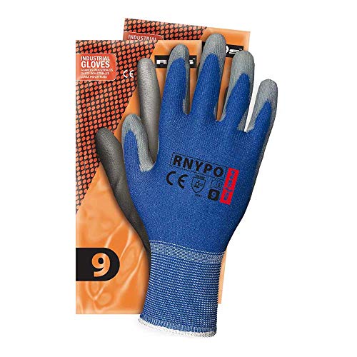 Reis RNYPO_NS7 Schutzhandschuhe, Blau-Grau, 7 Größe, 12 Stück von REIS