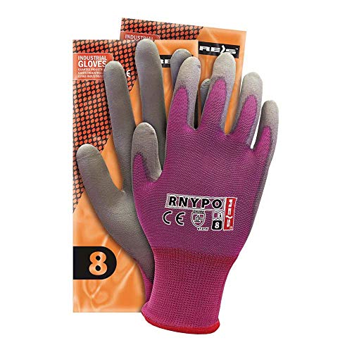 Reis RNYPO_VS7 Schutzhandschuhe, Violett-Grau, 7 Größe, 12 Stück von REIS