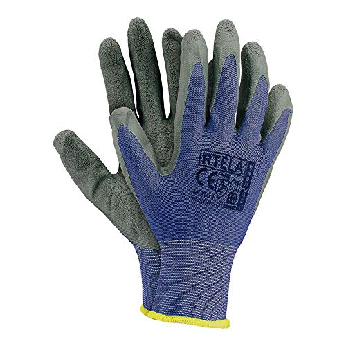 Reis RTELA_NS10 Schutzhandschuhe, Blau-Grau, 10 Größe, 12 Stück von REIS
