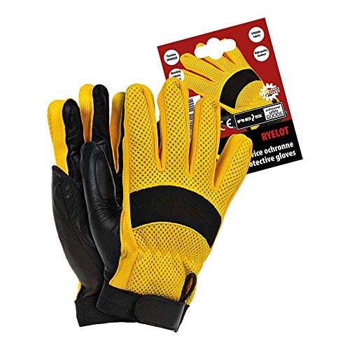 Reis RYELOT10 Mechanics Gloves Schutzhandschuhe, Gelb-Schwarz, 10 Größe, 1 Stück von REIS