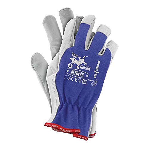 Reis Rltoper_Nw7 Topgekon Schutzhandschuhe, Blau-Weiß, 7 Größe, 12 Stück von REIS