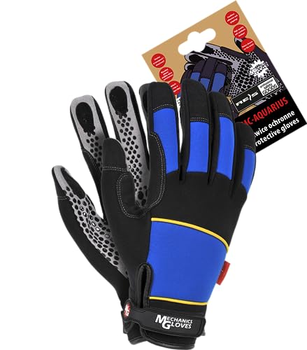 Reis Rmc-Aquarius_L Mechanics Gloves Schutzhandschuhe, Blau-Schwarz-Grau, L Größe, 1 Stück von REIS