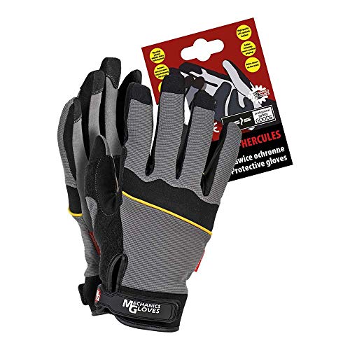 Reis Rmc-Hercules_L Mechanics Gloves Schutzhandschuhe, Grau-Schwarz, L Größe, 12 Stück von REIS