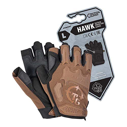 Reis Rtc-Hawk_Coyl Tactical Gloves Taktische Schutzhandschuhe, Coyote, L Größe, 12 Stück von REIS