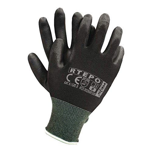 Reis Rtepo_Bb8 Schutzhandschuhe, Schwarz-Schwarz, 8 Größe, 12 Stück von REIS