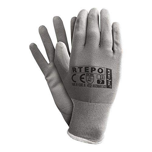 Reis Rtepo_Ss9 Schutzhandschuhe, Stahlblau-Grau, 9 Größe, 12 Stück von REIS