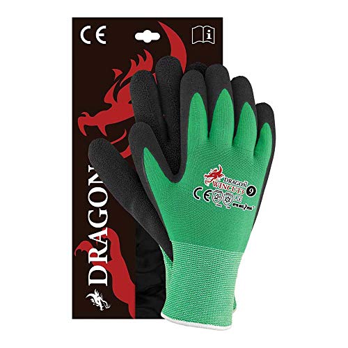 Reis WINCUT3_ZB9 Dragon Schutzhandschuhe, Grün-Schwarz, 9 Größe, 12 Stück von REIS