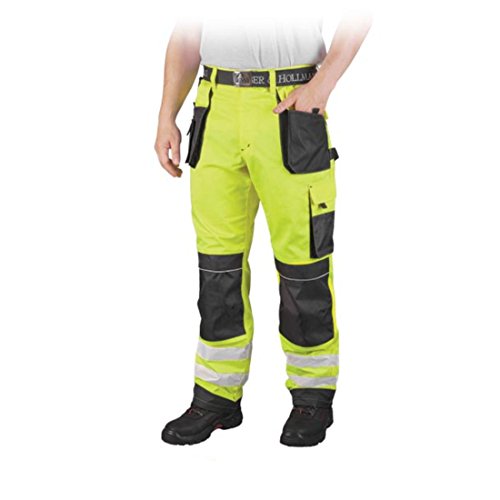 Warnschutzhose mit Reflektionsstreifen orange neon gelb Arbeitshose Warnschutz Reflektionsstreifen 58 neongelb von REIS