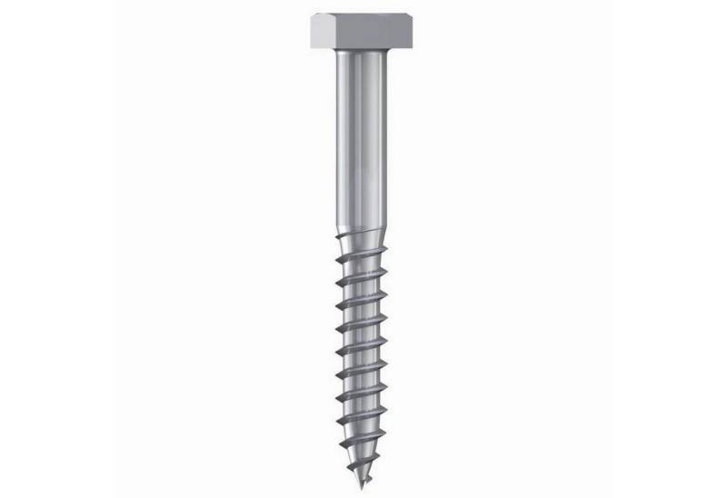 REISSER-Schraubentechnik GmbH Sechskant-Holzschraube SB Schlüsselschrauben V2A 10 x 100 Paket 50 Stück Edelstahl A2, gebeiz, (50 St) von REISSER-Schraubentechnik GmbH