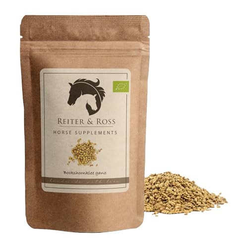 Reiter & Ross® Bio Bockshornkleesamen Pferd | ganze Bockshornklee Samen | artgerechtes Einzelfuttermittel | 100% natürliche Fenugreek Seed | Bio Bockshornklee Pferd | plastikfrei verpackt (500g) von REITER & ROSS