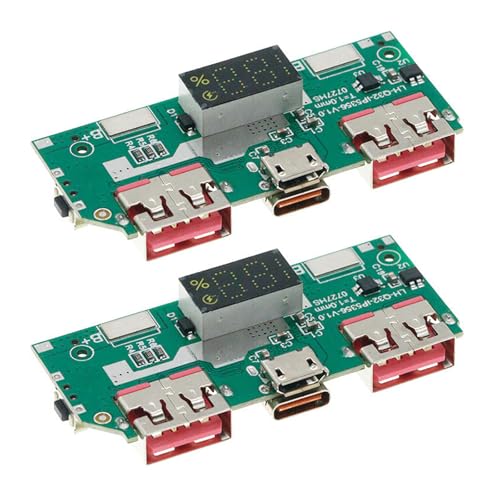 REITINGE 2Pcs 5V 3A Batterie Schnelllademodul Digitalanzeige IP5356 Unterstützung USB C USB PD2.0 Power Board von REITINGE