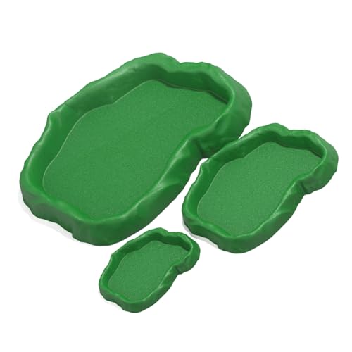3pcs Plastik Reptilien Wasserschale Futter Badeschale Mehrnutzungsmutter Für Frösche Eidechsen Und Schlangenterrarien Landschaftsrequisiten Multifunktionale Reptilien Schüssel von REITINGE