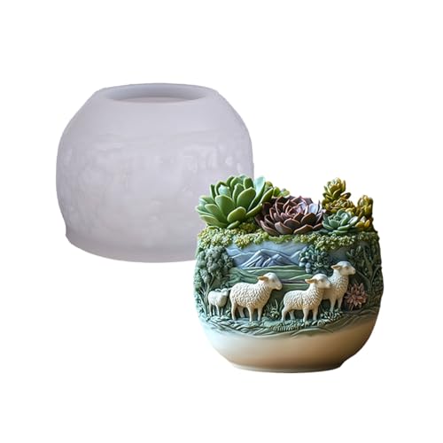 Einfache Veröffentlichung Von Silikonziegenform Detailliertes Design Für Harz Handwerks Schmuckherstellung Und Dekorative Sukkulenten Pflanzerharz Blumenpot Form von REITINGE