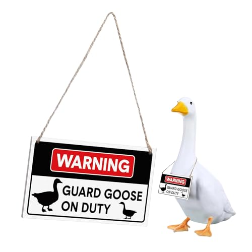 REITINGE Humores Sicherheitsgans Dekoration Warnschild Mit Natürlichen Kiefernholz Für Jährlich Runde Display Sonnenfestes Garten von REITINGE