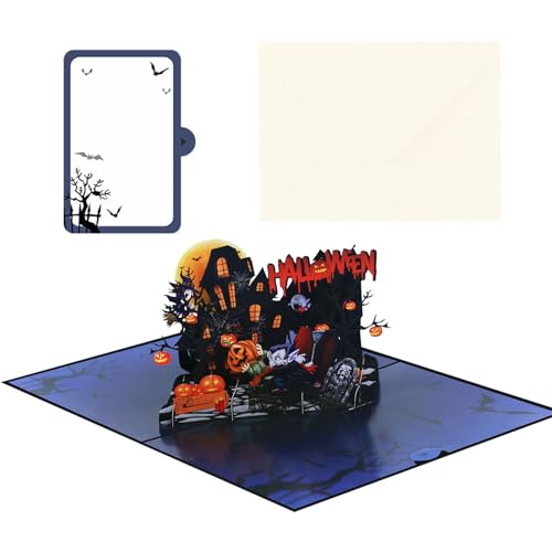 REITINGE Popup Halloween Karte Mit Vampiren Spukhauseinladungskarte Für Festivalgrüße Und Partydekorationen Halloween Cardstock Popup Dekoration von REITINGE