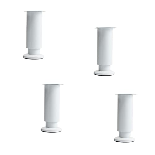 REIUAFWYGV , Set mit 4 Möbelbeinen Edelstahl, TV-Schreibtisch, Tischmöbel, Möbelbeine, Sofamöbel, Möbelbeine, verstellbar, Schrank, Möbelmöbelbeine, Bett, Weiß, 8 cm (Color : White, Size : 8cm/3.1in) von REIUAFWYGV