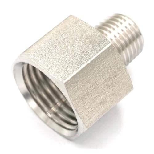 REIUAFWYGV 1/2" BSPP Female to 1/4" BSPT Male Threaded 304 Stainless Steel Pipe Fitting Connector Adapter 250bar REIUAFWYGV 1/2" BSPP Female to 1/4" BSPT Male Threaded 304 Stainless Steel Pipe Fitting Connector Adapter 250bar von REIUAFWYGV