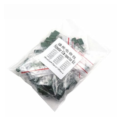 REIUAFWYGV 180pcs=18value*10pcs Polyester Film Capacitor Assorted Kit Contains 2A104J 2A332J 2A472J 2A103J 2A333J 2A473J 2A563J 2A223J von REIUAFWYGV