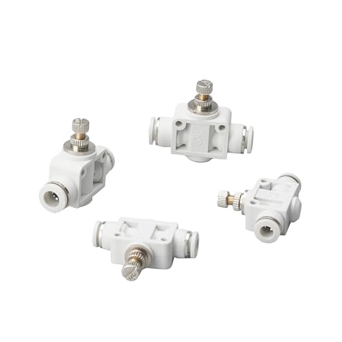 REIUAFWYGV 1PC Press-Fit 4/6/8/10/12mm OD White PU Tube Pipeline Throttle Push In Flow Speed Controller Valve Union Pneumatic Air Fitting(6mm) von REIUAFWYGV