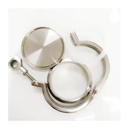 REIUAFWYGV 8" Tri Clamp x 204mm Pipe OD Stainless 1 PC SS304 Weld Ferrules + 1 PC Clamp + 1 PC Silicon Gasket + 1 PC End Cap von REIUAFWYGV