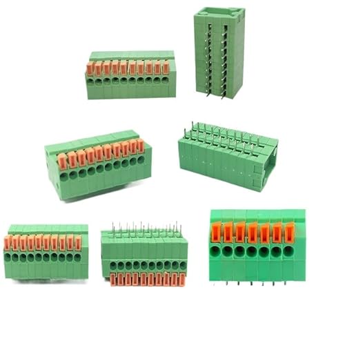 REIUAFWYGV KF141R Pitch 2.54mm PCB Mounted Spring Screless Right Angle Terminal Blocks Connector 2/3/4/5/6Pin 150V 2A for 26-20AWG 5Pcs/Lot(5Pcs 6Pin) von REIUAFWYGV