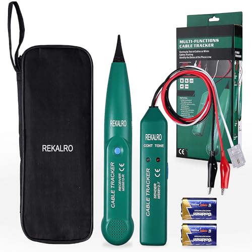 REKALRO Cable Tracker mit Akku, Kabelbruch Suchgerät Mähroboter, MS6812 Kabeltester zum Durchgang des Testschaltkreises, Leitungssuchgerät zum Auffinden von Netzwerkkabeln, Telefonleitungen und Kabeln von REKALRO
