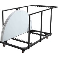 Rekkem - 13 runde Klapptische von 150 cm und Transportwagen Weiß von REKKEM