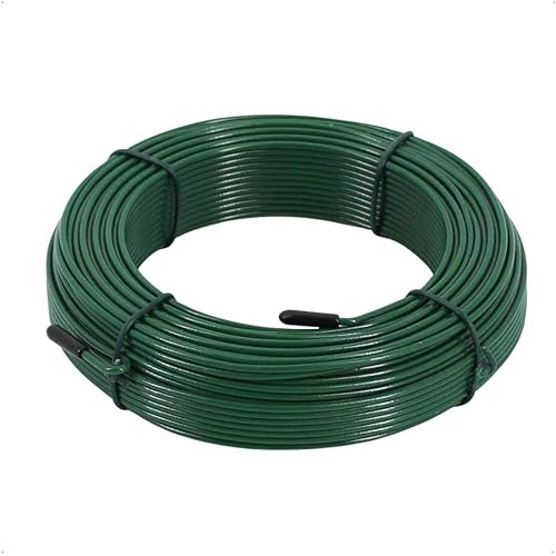 Rekord Bindedraht (ummantelt) Ø 2 mm -Länge 40 m in Grün, Ideal für Rankhilfe oder Bastel- handwerkliche Arbeiten geeignet, Gartendraht, Blumendraht, Wickeldraht von REKORD Qualität in Ihrer Hand