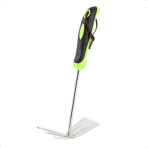 Rekord Doppelhäckchen (Edelstahl) Länge 34 cm gummierter Kunststoffgriff mit 3 Zinken & Aufhängeloch, Doppelhacke, Gartenhacke, Kombihacke, Unkrautentferner, Grubber von REKORD Qualität in Ihrer Hand