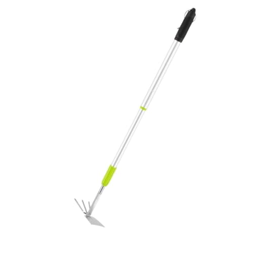 Rekord Doppelhacke (Stahl, pulverbeschichtet) mit Teleskopstiel bis 76 cm, 2 in 1 Gartenwerkzeug, Hacke und Grubber, Doppelhäckchen, Gartenhacke klein, Unkrauthacke, Kombihacke von REKORD Qualität in Ihrer Hand