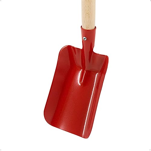 Rekord Kinderschaufel (Metall) mit Holz-Stiel (76 cm) | Strandschaufel für Kinder (Rot) von REKORD Qualität in Ihrer Hand