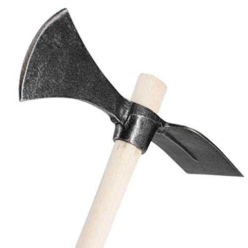 Rekord Wiedehopfhacke (gerade) mit 105 cm Holz-Stiel aus Esche, zweiseitiger Kopf mit gerader Stahl-Hacke und Stahl-Beil, Gartenhacke, Ovalblatt, Doppelfunktionswerkzeug von REKORD Qualität in Ihrer Hand