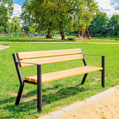 REKORD Gartenbank 185 x 59 x 76 cm Robuste Parkbank aus Metall und Holz mit Rückenlehne wetterfeste Outdoor Sitzbank Bank für Garten Terrasse Balkon Vorgarten - Gladiator ZP - Palisander REKORD Gartenbank 185 x 59 x 76 cm Robuste Parkbank aus Metall und Holz mit Rückenlehne wetterfeste Outdoor Sitzbank Bank für Garten Terrasse Balkon Vorgarten - Gladiator ZP - Palisander von REKORD
