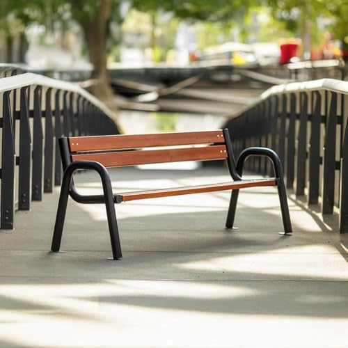 REKORD Gartenbank 196 x 64 x 76 cm Robuste Parkbank aus Metall und Holz mit Rückenlehne wetterfeste Outdoor Sitzbank Bank für Garten Terrasse Balkon Vorgarten – Spartan - Palisander REKORD Gartenbank 196 x 64 x 76 cm Robuste Parkbank aus Metall und Holz mit Rückenlehne wetterfeste Outdoor Sitzbank Bank für Garten Terrasse Balkon Vorgarten – Spartan - Palisander von REKORD