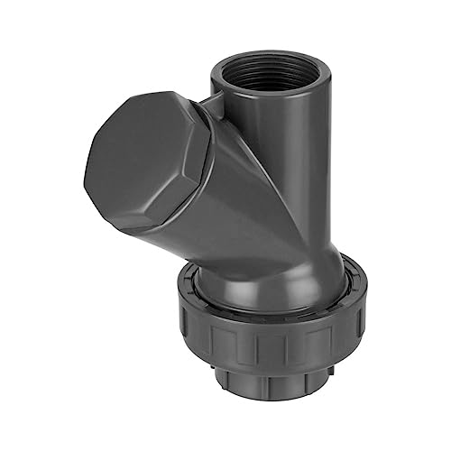 REKUBIK PVC-U Schrägsitz-Rückschlagventil Überwurfmutter 2X Innengewinde Größe 3/4" IG x 3/4" IG von REKUBIK
