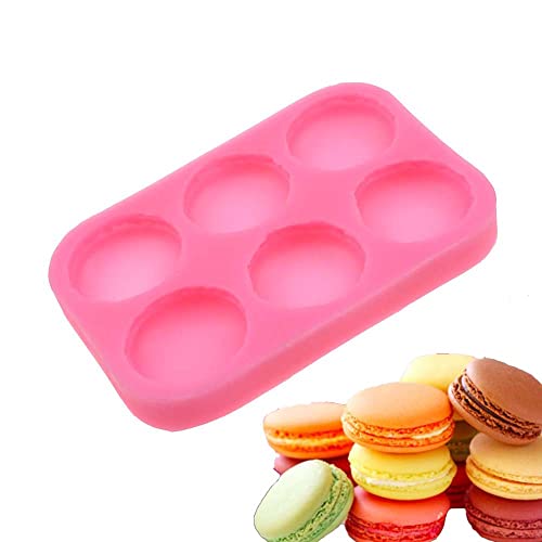 RELAND SUN 3D-Macaron-Silikonform, Macaron-Hamburger-Backformen, perfekt für Kerzen, Muffins, Kuchen/Cupcake-Dekoration (6 Löcher) von Reland Sun