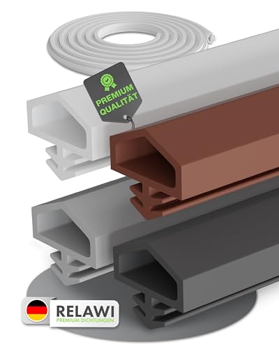 Premium TPE Türdichtung für Zimmertüren gegen Zugluft aus 2 Komponenten (10m, Grau) von RELAWI