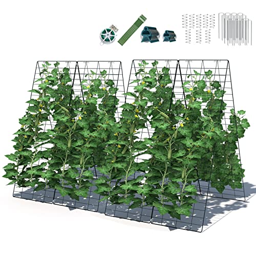 RELAX4LIFE 2er Set Rankgitter, Rankhilfe aus Metall, Gartenspalier Verformbar & Klappbar, Gurkenspalier mit Kabelbinder Clips Bodenpfählen, Gitterspalier für Kletterpflanzen, 122 x 86 cm RELAX4LIFE 2er Set Rankgitter, Rankhilfe aus Metall, Gartenspalier Verformbar & Klappbar, Gurkenspalier mit Kabelbinder Clips Bodenpfählen, Gitterspalier für Kletterpflanzen, 122 x 86 cm von RELAX4LIFE